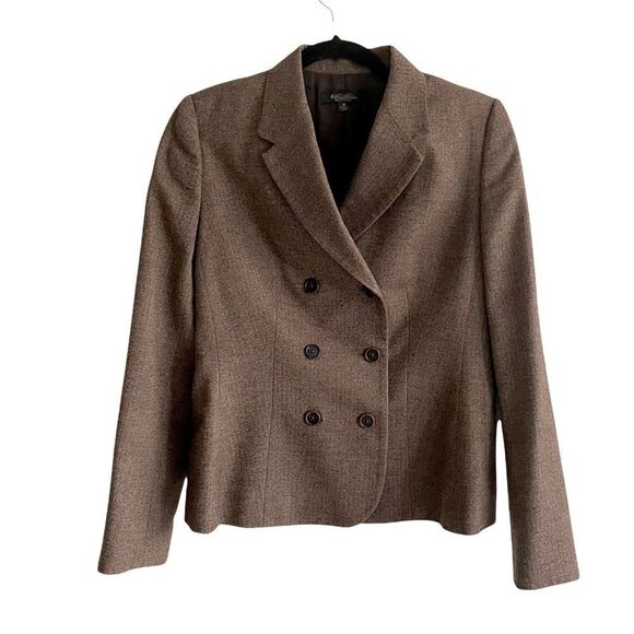 BROOKS BROTHERS Loro Piana Wool Double Breasted Blazer Brown 10 - Picture 1 of 10